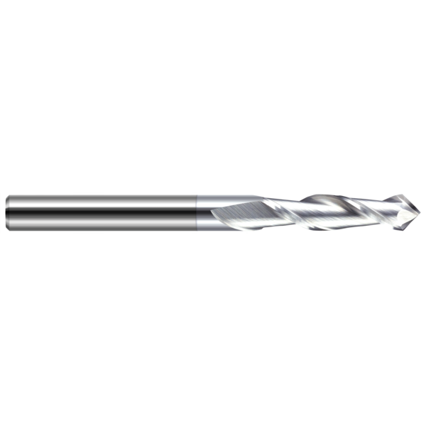Harvey Tool Drill/End Mill - Helical Tip - 2 Flute, 0.1875" (3/16), Included Angle: 90 Degrees 859612-C8